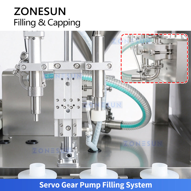 ZONESUN ZS-AFC48B Automatic Gear Pump Filling & Capping Machine for Round Tubes