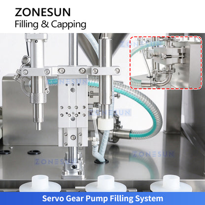 ZONESUN ZS-AFC48B Automatic Gear Pump Filling & Capping Machine for Round Tubes