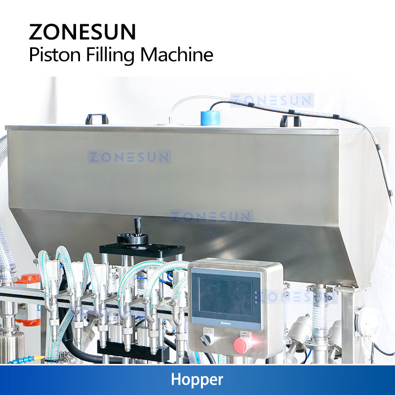 ZONESUN ZS-YT6T-6PX 6 Nozzles Servo Motor Paste Filling Machine With Feeding Pump  ZONESUNPRO