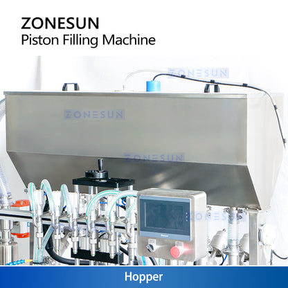 ZONESUN ZS-YT6T-6PX 6 Nozzles Servo Motor Paste Filling Machine With Feeding Pump  ZONESUNPRO