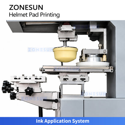ZONESUN ZS-VTQYY2 Semi-Automatic Helmet Curved Surface Pad Printing Machine