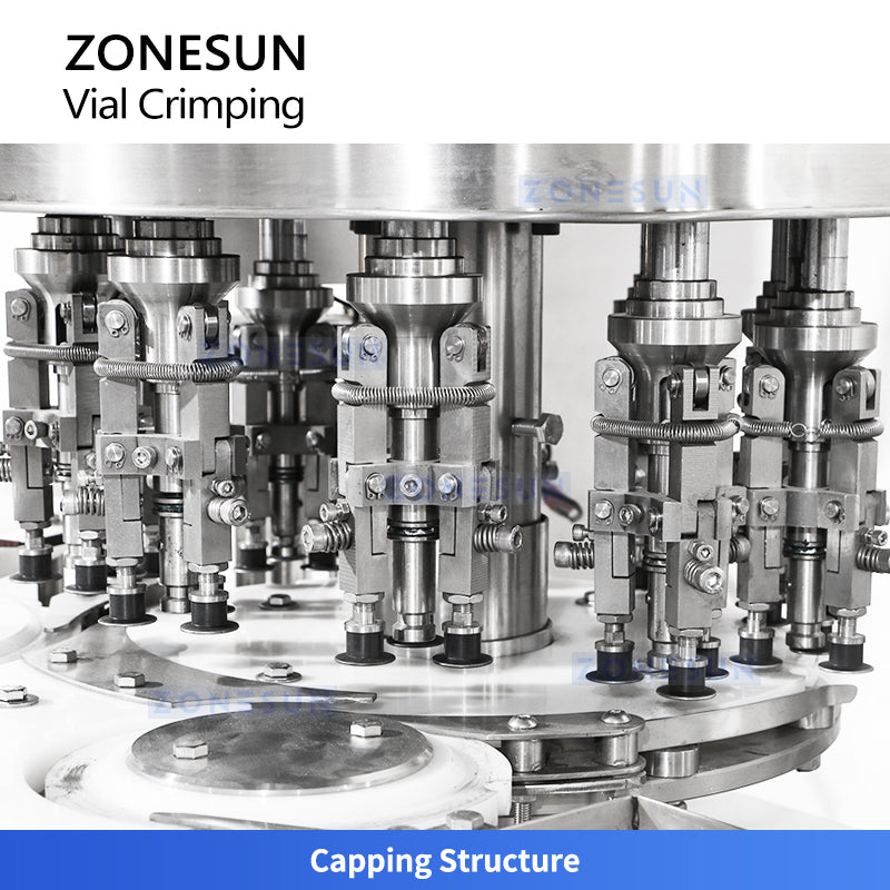 ZONESUN ZS-YG100 Automatic Rotary Glass Vial Bottle Filling Crimping Machine