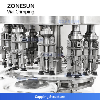 ZONESUN ZS-YG100 Automatic Rotary Glass Vial Bottle Filling Crimping Machine