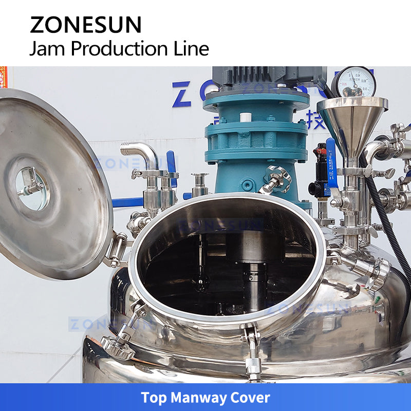 ZONESUN ZS-MB300L3 Vacuum Mixing Tank System with Heating, Cooling and Deaeration for High Viscosity Products, Cosmetics Processing