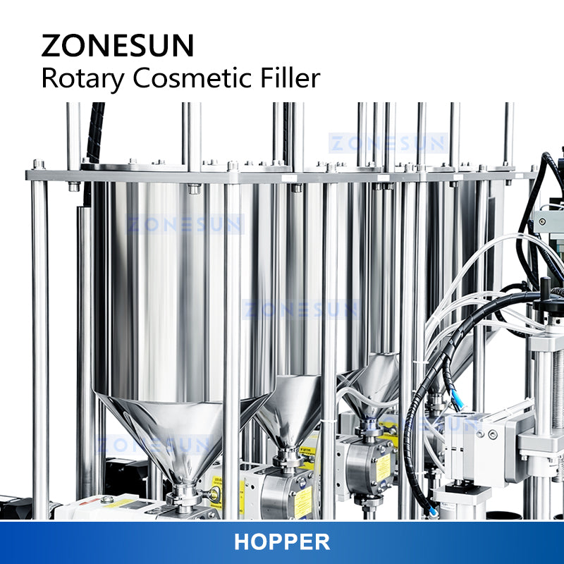 ZONESUN ZS-VTRPF4 Automatic 4-Color Cream Filling Machine 5–100ml JarsCosmetic Body Butters Filler