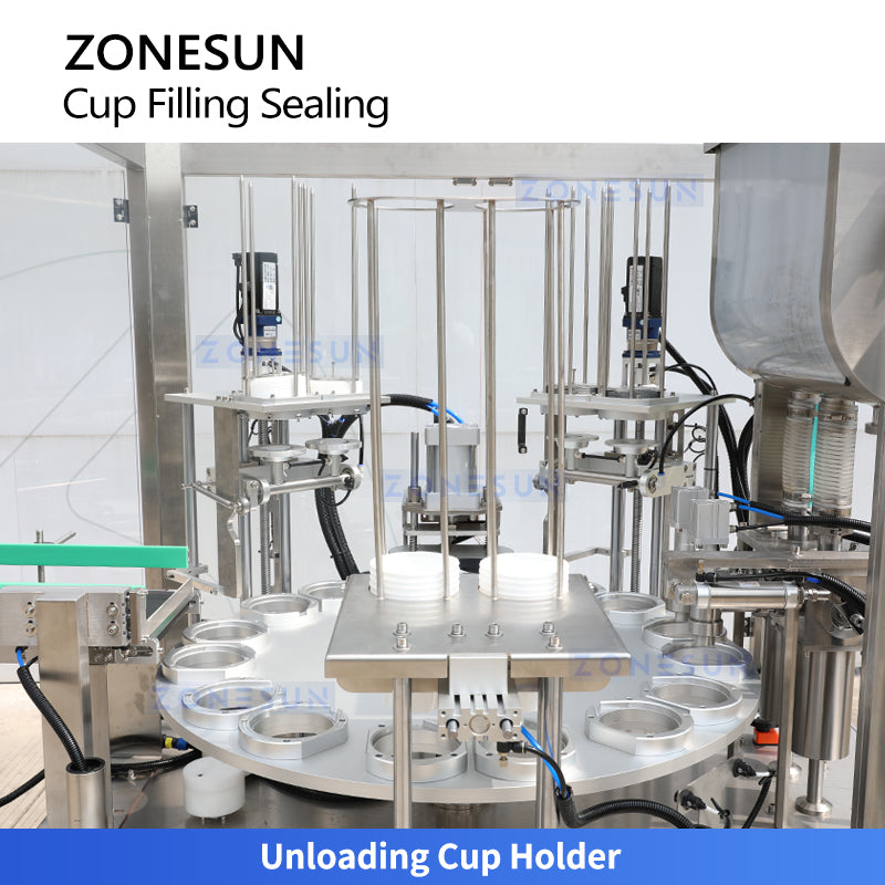 ZONESUN ZS-AFS02R Automatic Cup Filling Sealing Machine | High-Speed Piston Pump Cup Packaging System for Liquid & Viscous Products  ZONESUNPRO