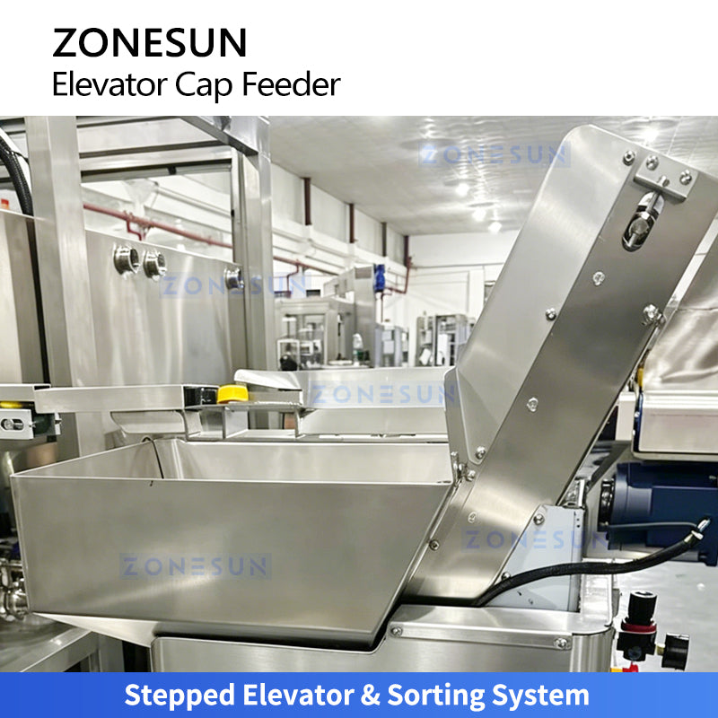 ZONESUN ZS-SLJ10 Automatic Bottle Cap Feeding Machine Step Cap Elevator & Cap Sorter