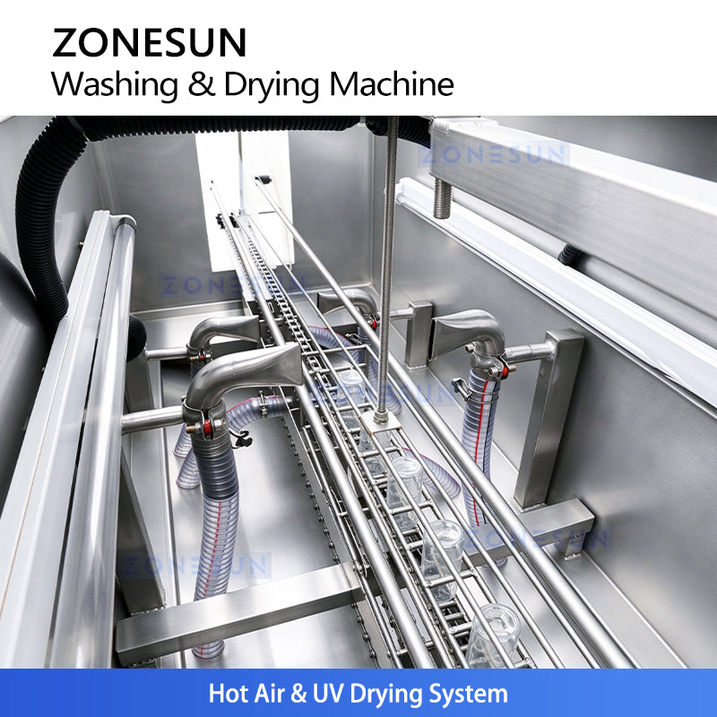 ZONESUN ZS-PM2 Tunnel Pasteurizer for Food & Beverage with Washing Dryer Function