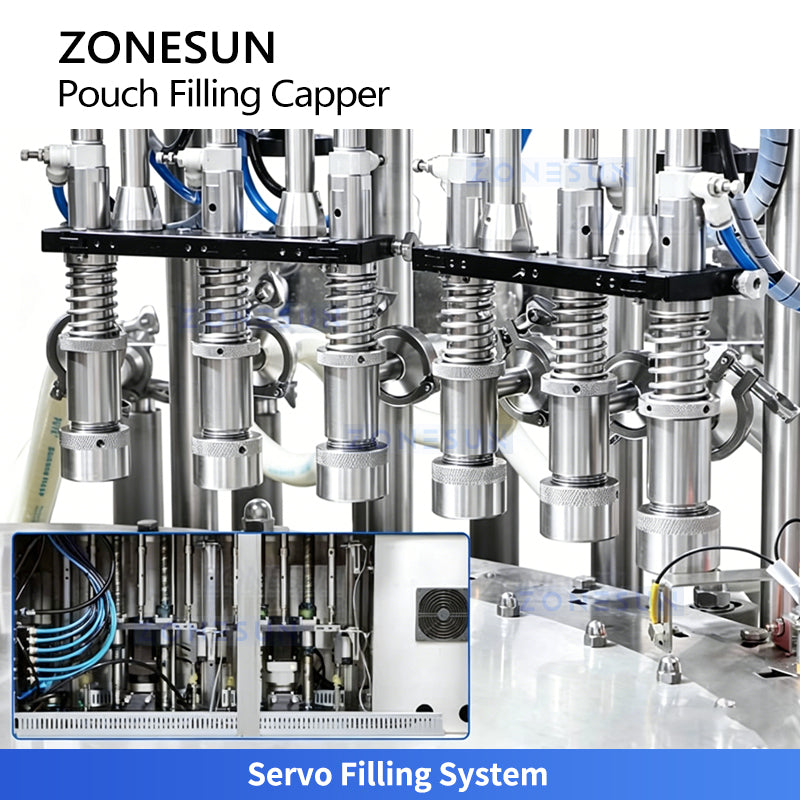 ZONESUN ZS-AFC12M High-Speed Servo Spout Pouch Piston Liquid Packaging Monoblock Machine (Up to 120 Bags/Min) ZONESUN