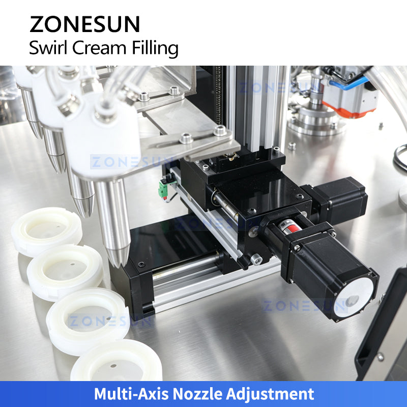 ZONESUN ZS-RSV4L Semi-Automatic Multi-Color Swirl Cosmetic Cream Filling Machine