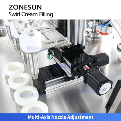 ZONESUN ZS-RSV4L Semi-Automatic Multi-Color Swirl Cosmetic Cream Filling Machine