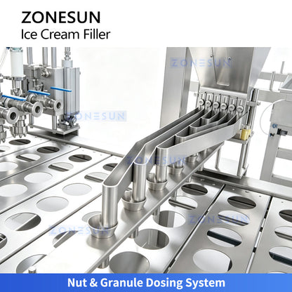 ZONESUN ZS-FS80 8-Lane Automatic Ice Cream Cup Filling and Sealing Machine