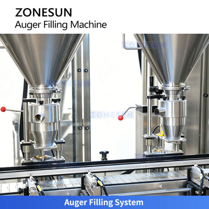 ZONESUN ZS-FM5D Automatic Dual Head Auger Powder Filling Machine 150 L hopper Mixing Filler