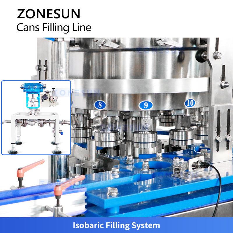 ZONESUN ZS-FAL180A11 Automatic Isobaric Carbonated Drink Can Filling Production Line