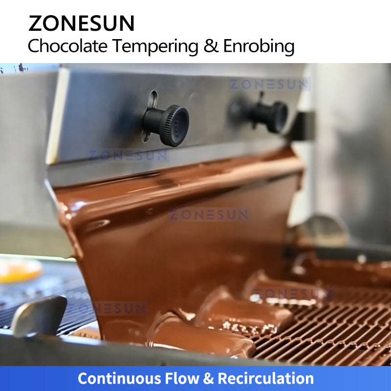 ZONESUN ZS-CG30 Chocolate Tempering Enrobing Machine for Cookies Nuts and Confectionery