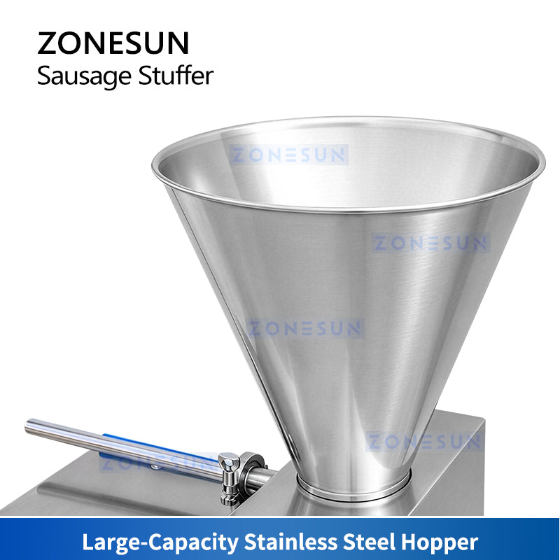ZONESUN ZS-SFR1 Electric Sausage Stuffer Machine with Stainless Steel Hopper for Meat Filling