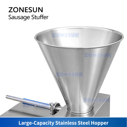 ZONESUN ZS-SFR1 Electric Sausage Stuffer Machine with Stainless Steel Hopper for Meat Filling