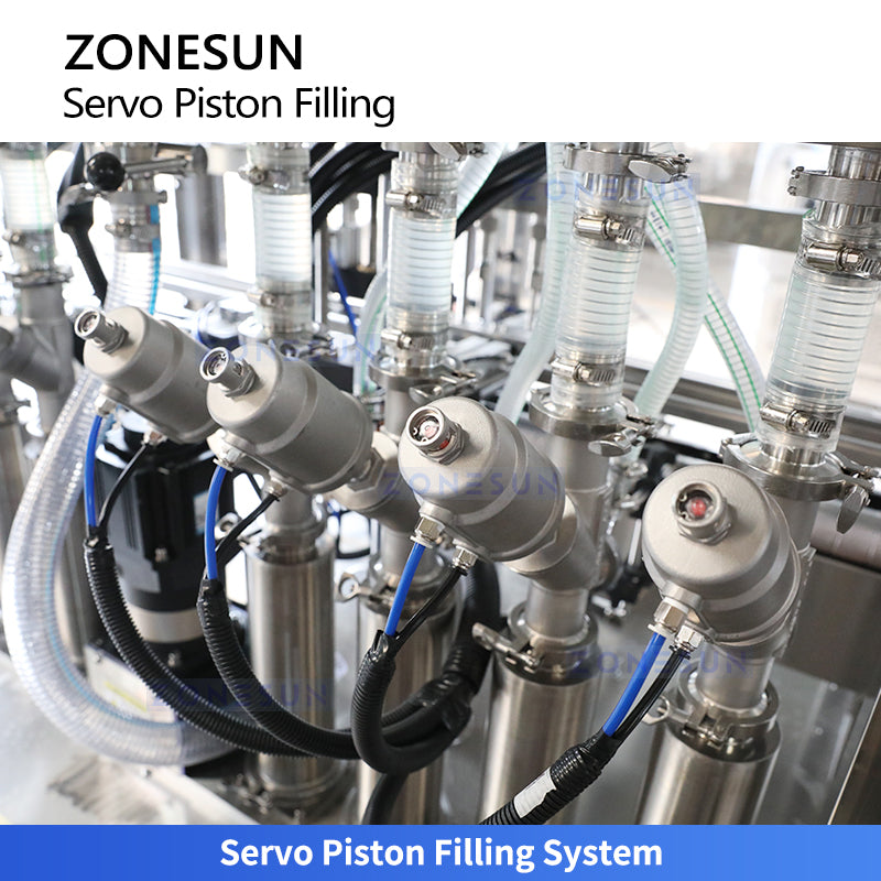ZONESUN ZS-YT8T-8PX Automatic 8-Head Servo Piston Filling Machine for Ketchup & Shampoo