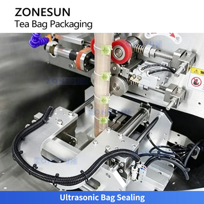 ZONESUN ZS-FS80 Pyramid Tea Bag Filling Sealing and Outer Envelope Packing Machine