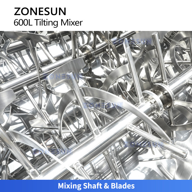 ZONESUN ZS-BM600L 600L Industrial Powder Ribbon Blender with Tilting Discharge System