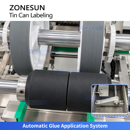 ZONESUN ZS-JTB80 High-Speed Automatic Tin Can Wrap-Around Labeling Machine