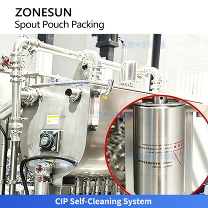 ZONESUN ZS-SPFC7 12-Head Rotary Spout Pouch Filling and Capping Machine
