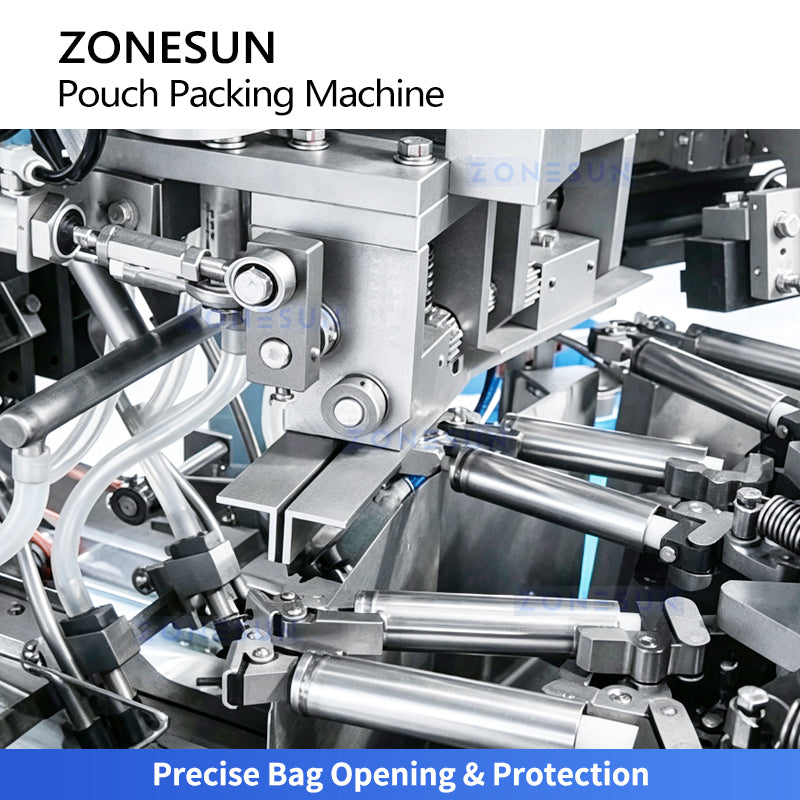 ZONESUN ZS-SPFC8 Automatic U-Shape Pouch Filling & Sealing Machine Dual Channel Bags Bagging Machine