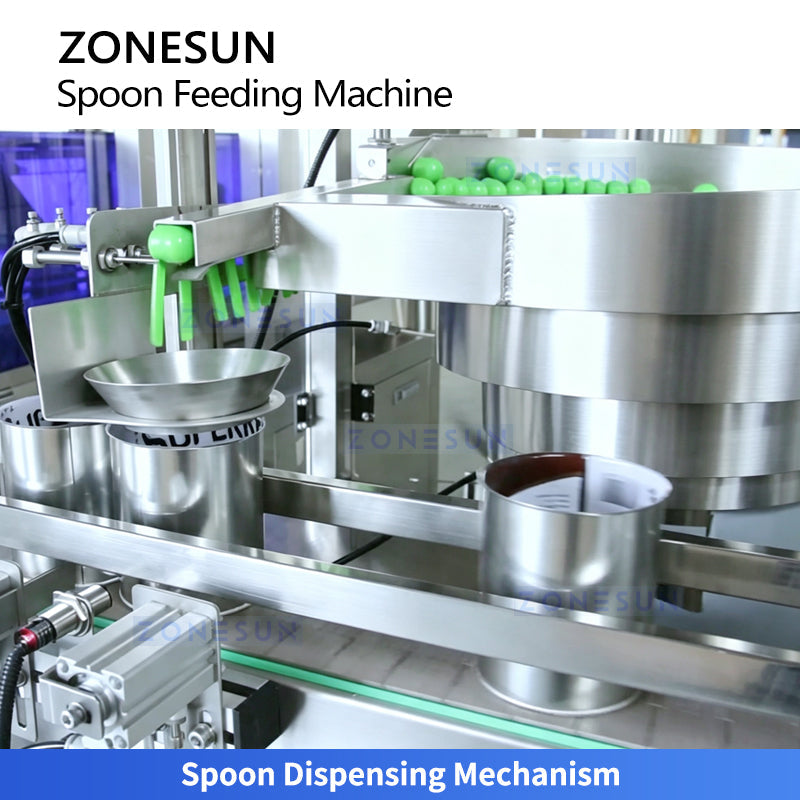 ZONESUN ZS-SF01 Automatic Measuring Spoon Feeding Inserting Machine for Milk Powder Cans