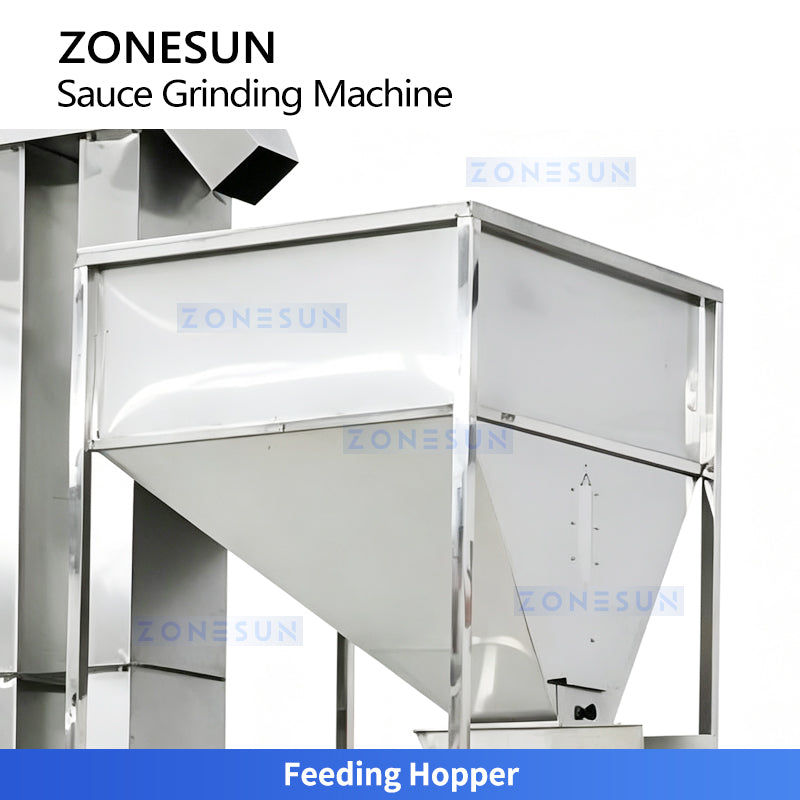 ZONESUN ZS-YM80 Industrial Colloid Mill for Nut Butter, Cocoa and Sauce Grinding with Automatic Feeding and Fine Paste Processing