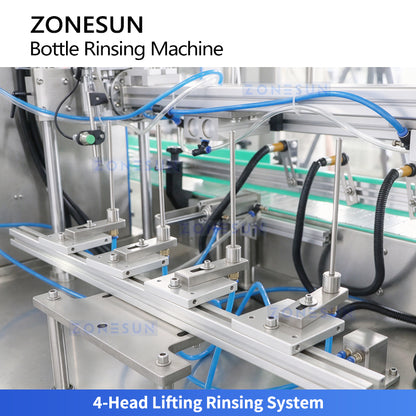 ZONESUN ZS-WB4 Automatic 4-Head Bottle & Jerry Can Rinsing Machine