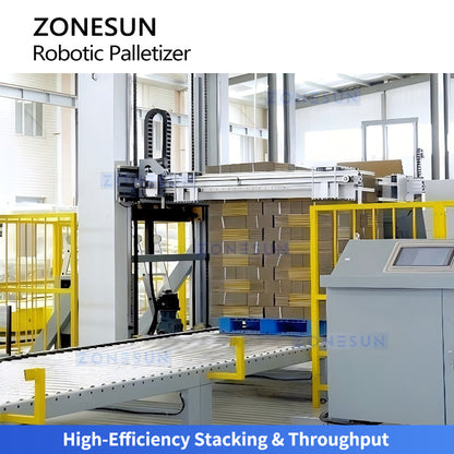 ZONESUN ZS-CSPM8 Automatic Corrugated Case Stacking & End-of-Line Packaging Line  ZONESUNPRO