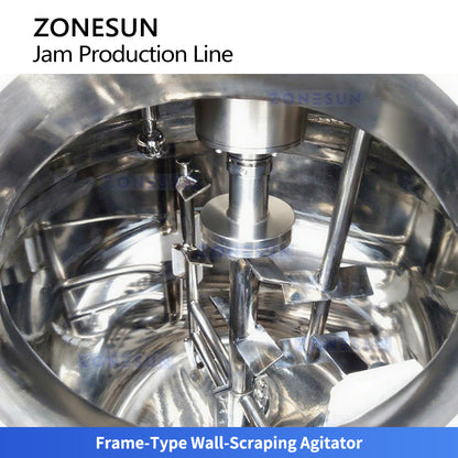 ZONESUN ZS-MB300L3 Vacuum Mixing Tank System with Heating, Cooling and Deaeration for High Viscosity Products, Cosmetics Processing