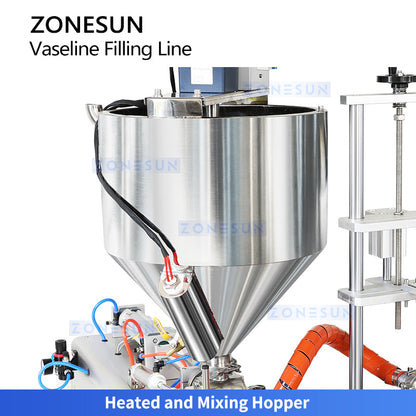 ZONESUN ZS-DTGT2B Heated Jacket Paste Filling Machine | 10–1000ml | Vaseline Cream Ointment | 800–900 BPH