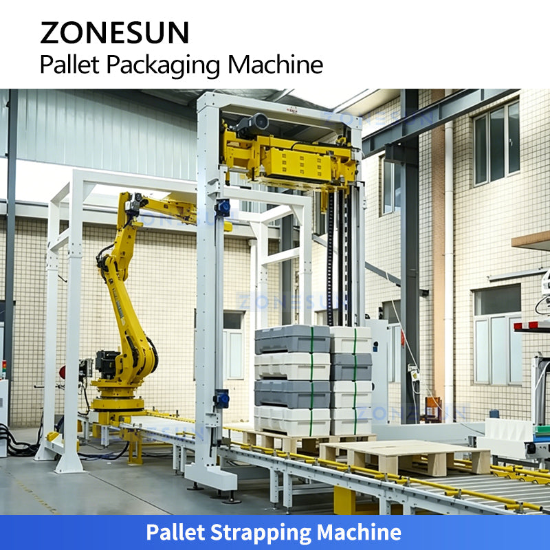 ZONESUN ZS-PWM2 Fully Automatic Robotic Palletizing & Pakcaing End-of-line  ZONESUNPRO