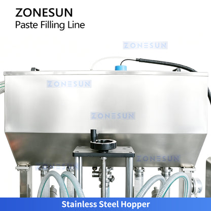 ZONESUN ZS-FAL180G10 Automatic Viscous Paste Filling Cap Pressing and Tightening Line