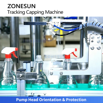 ZONESUN ZS-VTXG3 Automatic Double Head Tracking Capping Machine for Pump Heads, Spray Caps, and Special Closures in Liquid Filling Lines