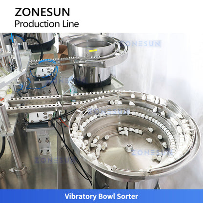 ZONESUN ZS-FAL180G9 Automatic Eye Drop Cam System Filling Capping Shrink Sleeve Labeling Production Line Irregular Bottle Biological Extract Liquid Peristaltic Pump Filling Machine
