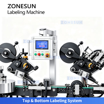 ZONESUN ZS-TB700D Automatic Top Bottom & Side Bottle Labeling Machine