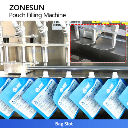 ZONESUN ZS-ASP6 Semi-Automatic Fruit Jelly Spout Pouches Liquid Filling Machine