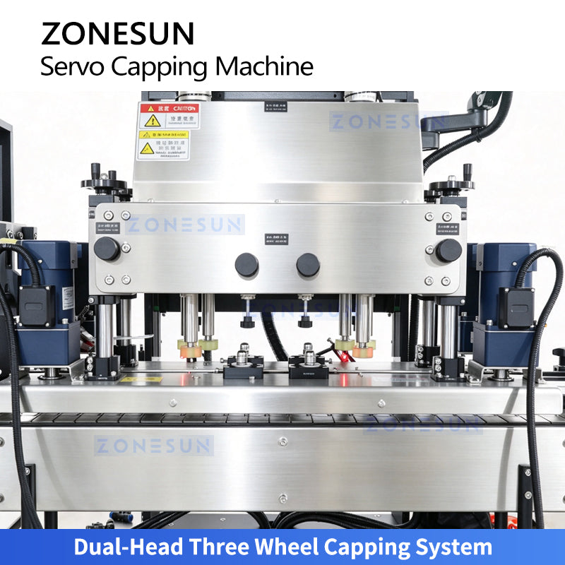 ZONESUN ZS-XG440RS2 Automatic Servo Capping Machine With Cap Feeding Placement System