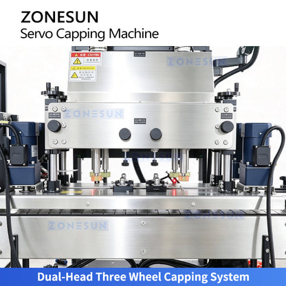 ZONESUN ZS-XG440RS2 Automatic Servo Capping Machine With Cap Feeding Placement System