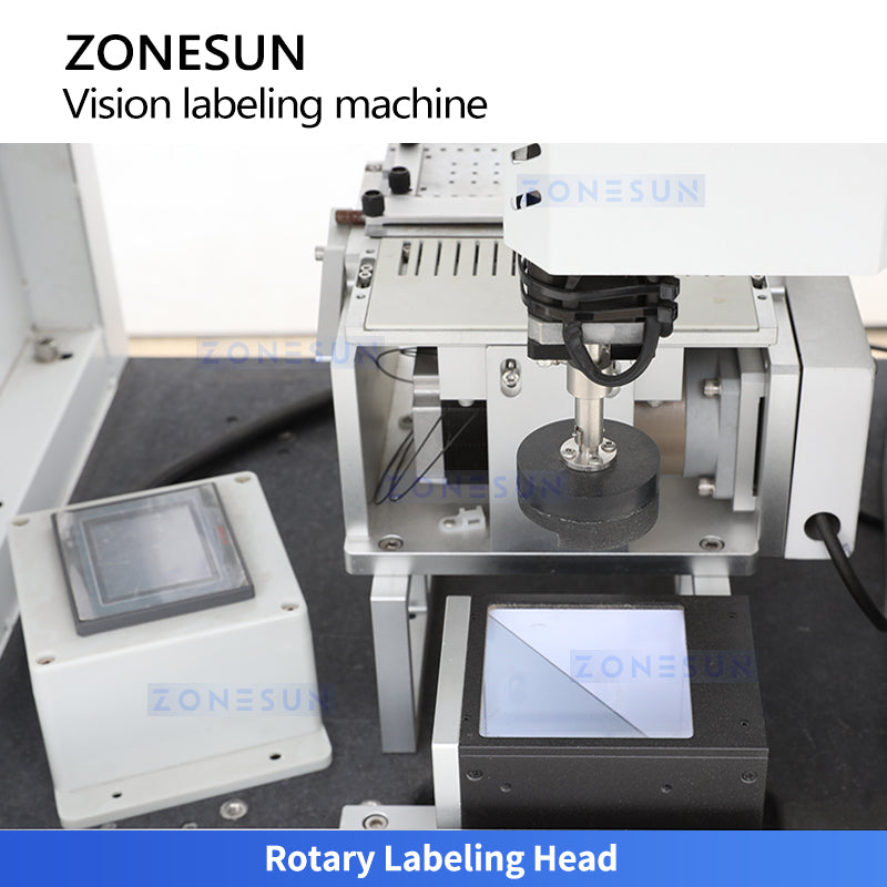 ZONESUN ZS-STB3 CCD Automatic Vision Positioning Cap Labeling Machine for Cosmetic Packaging