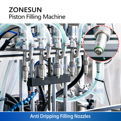 ZONESUN ZS-YT6T-6PX 6 Nozzles Servo Motor Paste Filling Machine With Feeding Pump  ZONESUNPRO