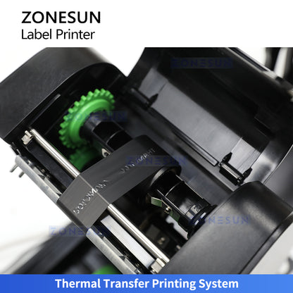 ZONESUN ZS-RPR01 Thermal Transfer Barcode Label Printer with Automatic Rewinder