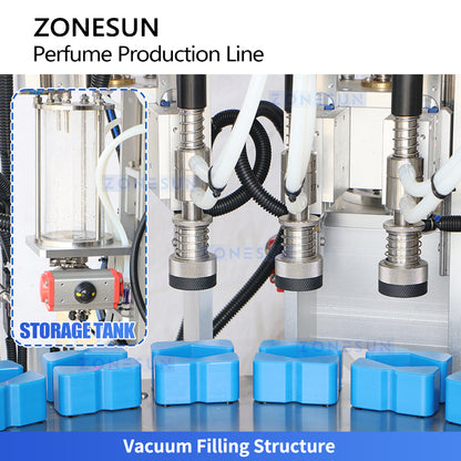 ZONESUN ZS-AFC42P Automatic Perfume Monoblock Filling Machine Vacuum 3–100ml Filling Negative Ion Rinsing Integrated Fragrance Equipment