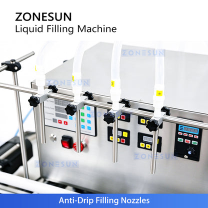 Máquina de llenado de líquidos con bomba magnética automática de 4 boquillas ZONESUN 