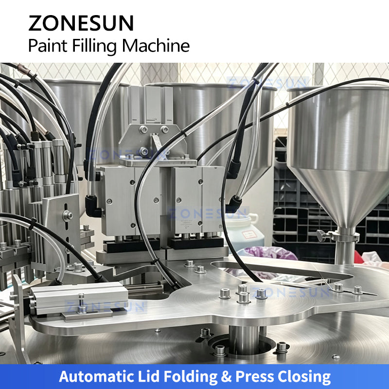 ZONESUN ZS-YL11 Rotary 1.5-10ml Paint Liquid Filling and Sealing Machine for Paint & Coating Industry