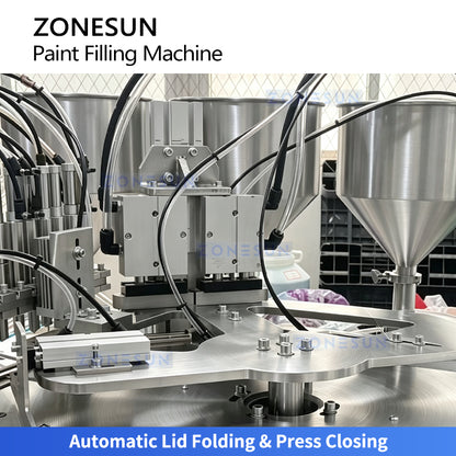 ZONESUN ZS-YL11 Rotary 1.5-10ml Paint Liquid Filling and Sealing Machine for Paint & Coating Industry
