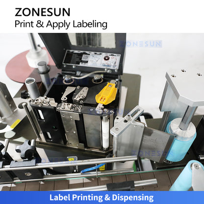 ZONESUN ZS-TB164PO Real-Time Print and Apply Labeling Machine for Round Bottles