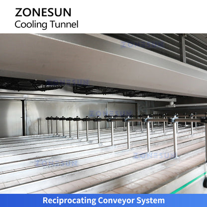 ZONESUN ZS-CT3 Reciprocating Conveyor Cooling Tunnel for Hot-Filled Creams and Food Products